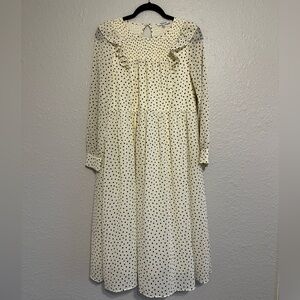 Madewell black and white polka dot midi dress. Size xs. Fits a little big.